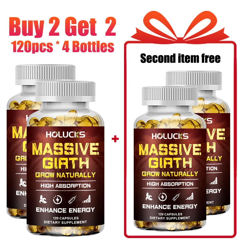 

HOLUCKS Натуральная добавка для повышения потенции, с женьшенем, ашвагандой, для поддержки энергии, выносливости и мужской активности