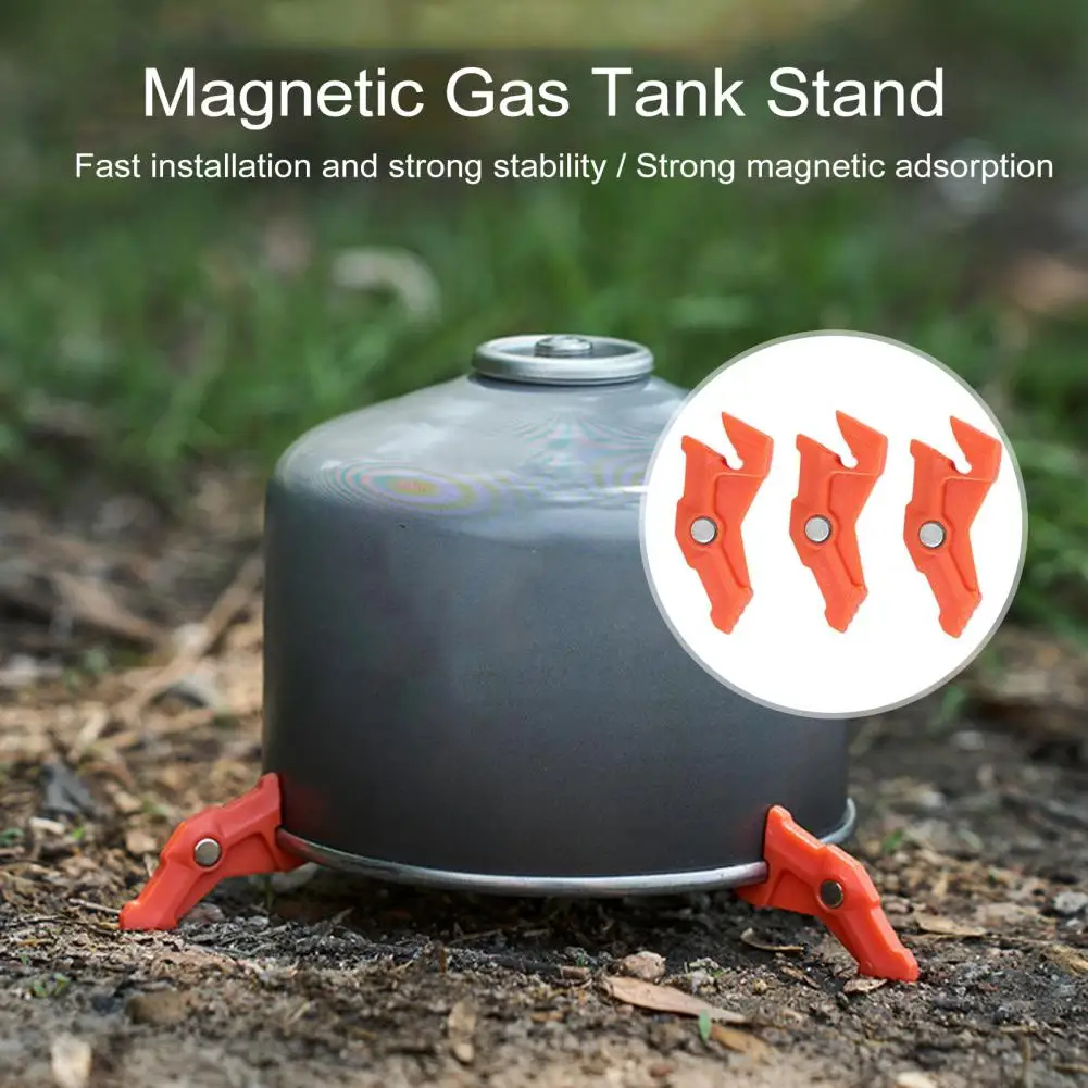 3Pcs Magnetic Gas Tank Stand Heavy Duty Outdoor BBQ Picnic Fuel Tank Feet Support Gas Tank Holder Riser Camping Accessories