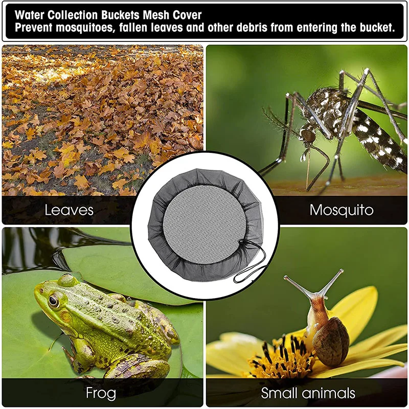 Cubierta de malla para barril de agua al aire libre, pantalla de hojas para jardín, Patio, protección contra insectos, limpieza del hogar