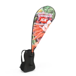 Advertising Custom Teardrop Backpack Flag, Promotion Walking Feather Banner, Lightweight Fiberglass Pole with Bag