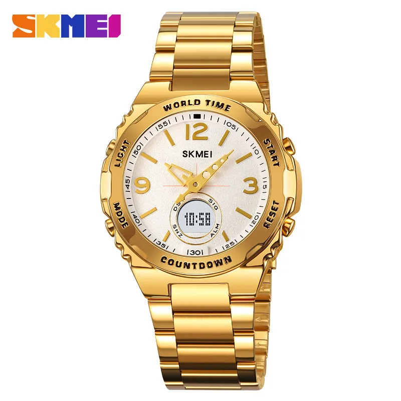 Skmei Leisure Business Men's Watch Multi-Function Daylight Saving Time Steel Belt Luminous Double Display Electronic Watch