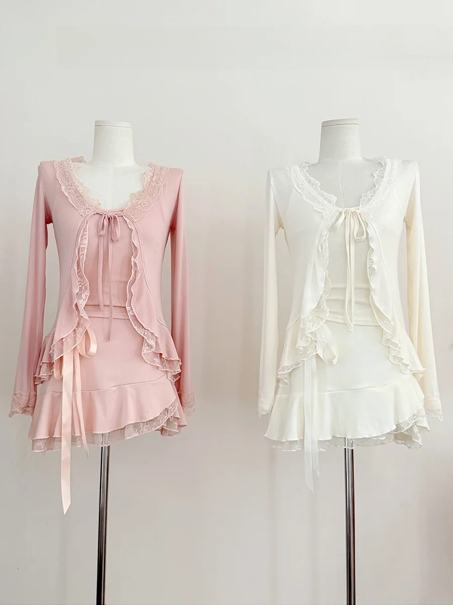 ensemble-jupe-mi-longue-et-cardigan-ouvert-style-ballet-avec-ceinture-luckyman-sena-bordure-en-dentelle-motif-vague-en-fibre-de-polyester
