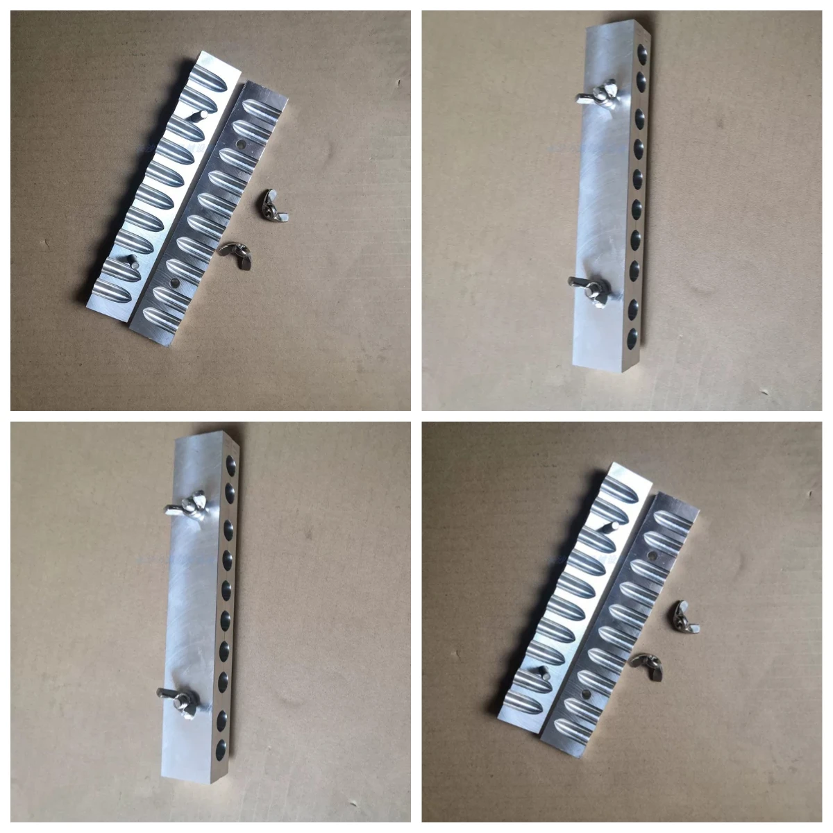1.523G 10-hole Teaching Bullet-shaped Suppository Mold, Aluminum Alloy Left and Right Open Suppository Mold