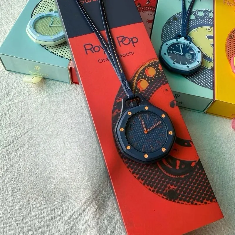 Hochwertige Mechanische Taschenuhr 1:1 AP Swatch Royal Pop Oak Taschenuhr mit Qualitätsmechanismus, Doppelgetriebe auf der Rückseite, Funktionstüchtig, Geschenkidee