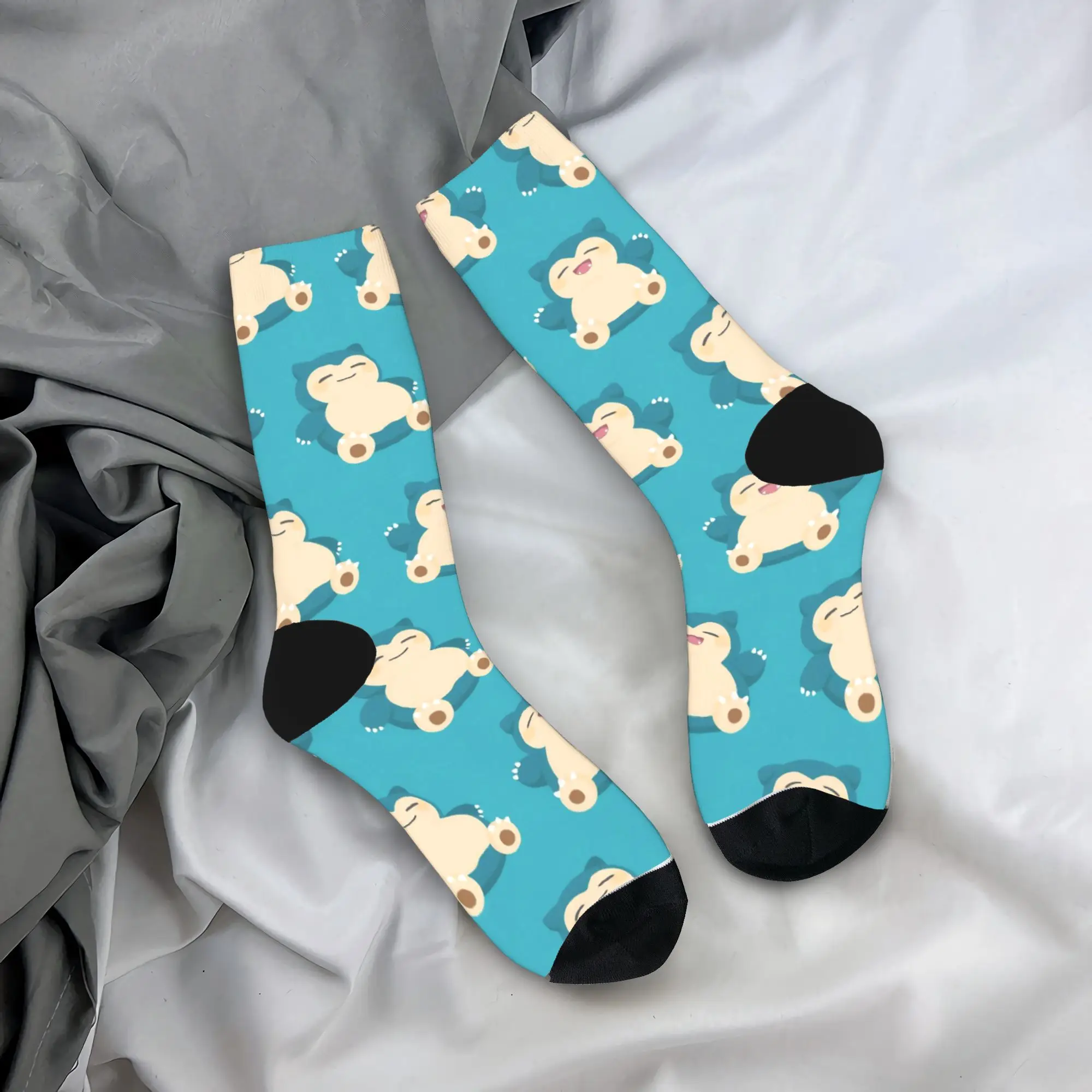 レトロ P-Pokemons カビゴン スケートボード ソックス ポリエステル ミドルチューブ ソックス 女性用 男性用 吸汗性