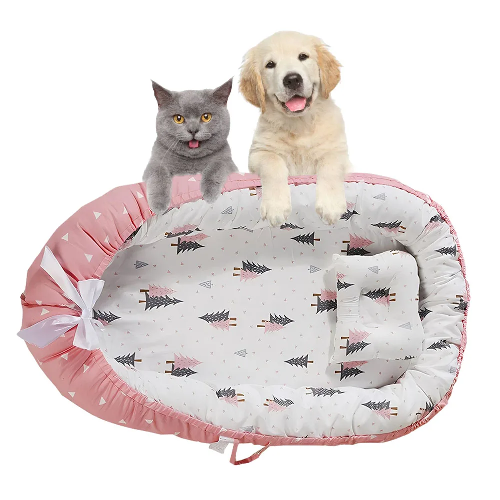 Thickening Dog Sofa Bed Removable Cat Dog Mat with Pillow Washable Soft Cloth Dog Kennel Comfortable Pet Sleeping Bed Sofa