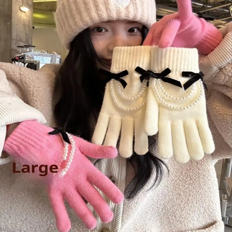 قفازات كاملة الأصابع تمتد قفازات الشتاء الدافئة قفازات سميكة سميكة للطقس البارد والأنشطة الخارجية الشتاء #2