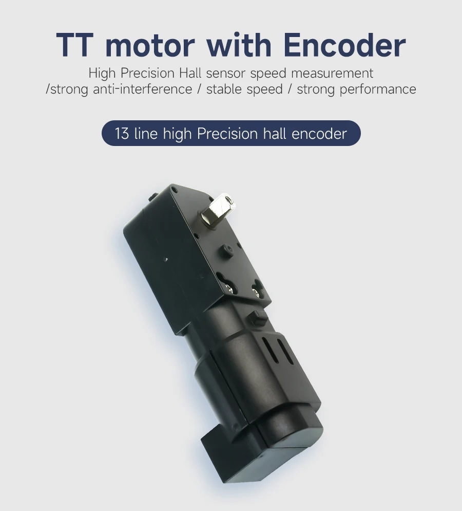 TT DC 3V-6V Untersetzungsgetriebemotor mit Encoder, einzelner Doppelwelle, 1:45 Getriebemotor für DIY Smart Robot Car – Detail 6