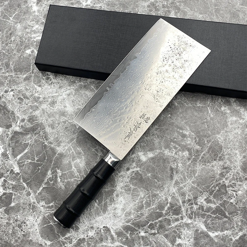 8.3 Inch Chopper Knife Handmade Forged Damascus Steel Blade Wood Handle Slicing Cleaver Kitchen Knife Meat And Poultry Tools
