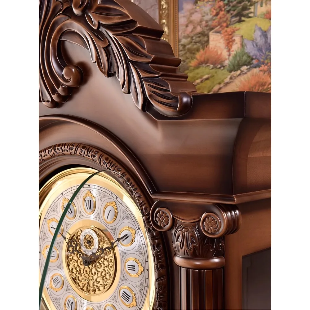 German Hermler Mechanical Floor Bell European Villa Vertical Living Room Seat Clock Chinese Retro American Pendulum Classical