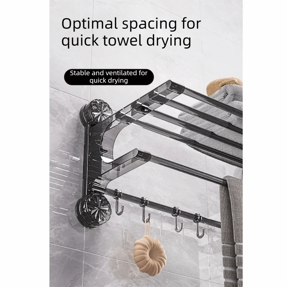 

Вакуумный держатель для полотенец в ванную комнату с крючком, настенный, без следов, для хранения в туалете, экономия места, без сверления, на присосках