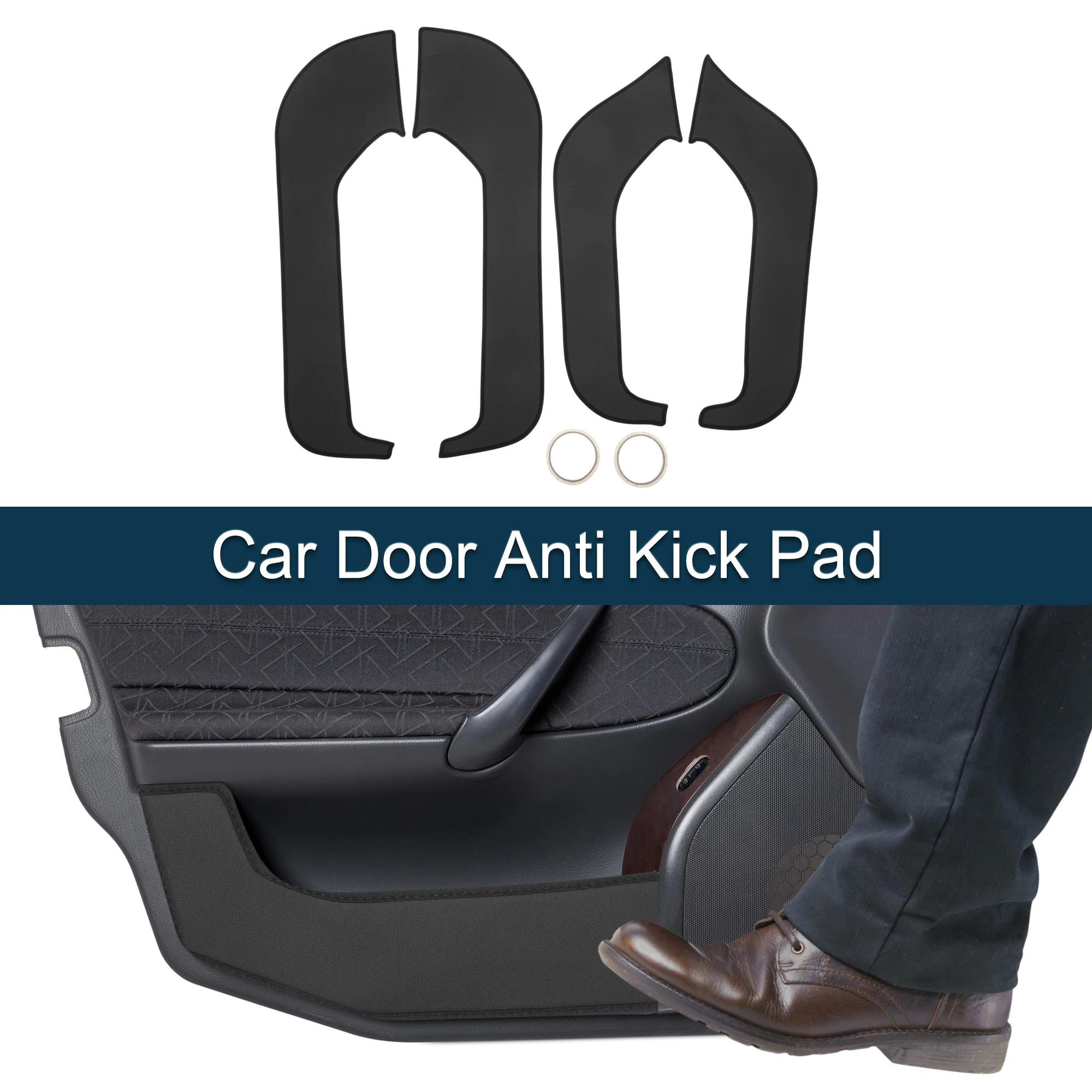 

UXCELL Car Door Anti Kick Pad Sticker Protector for Ford EV0S 2021 Black 1 Set