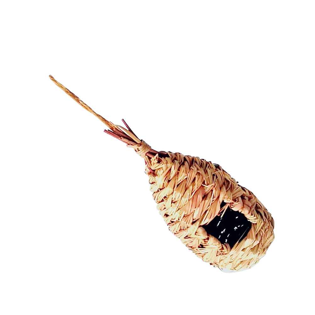 

Straw Bird Nest Handmade Grass Weaving Feeder Natural Birds Living Room Hanging