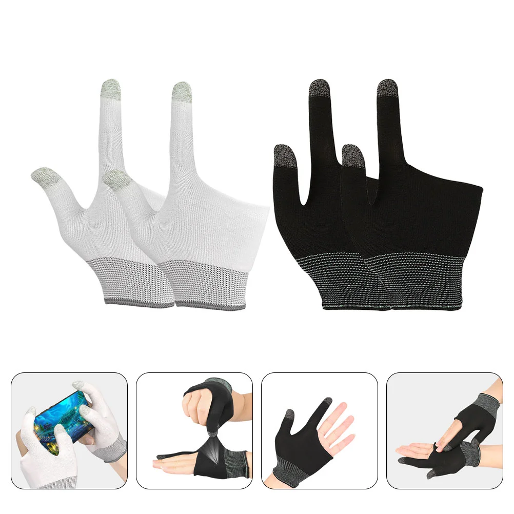 

2 Pairs Game Gloves Gaming Finger Sleeves Gamer Mobile Thumb Ultraviolet Light for