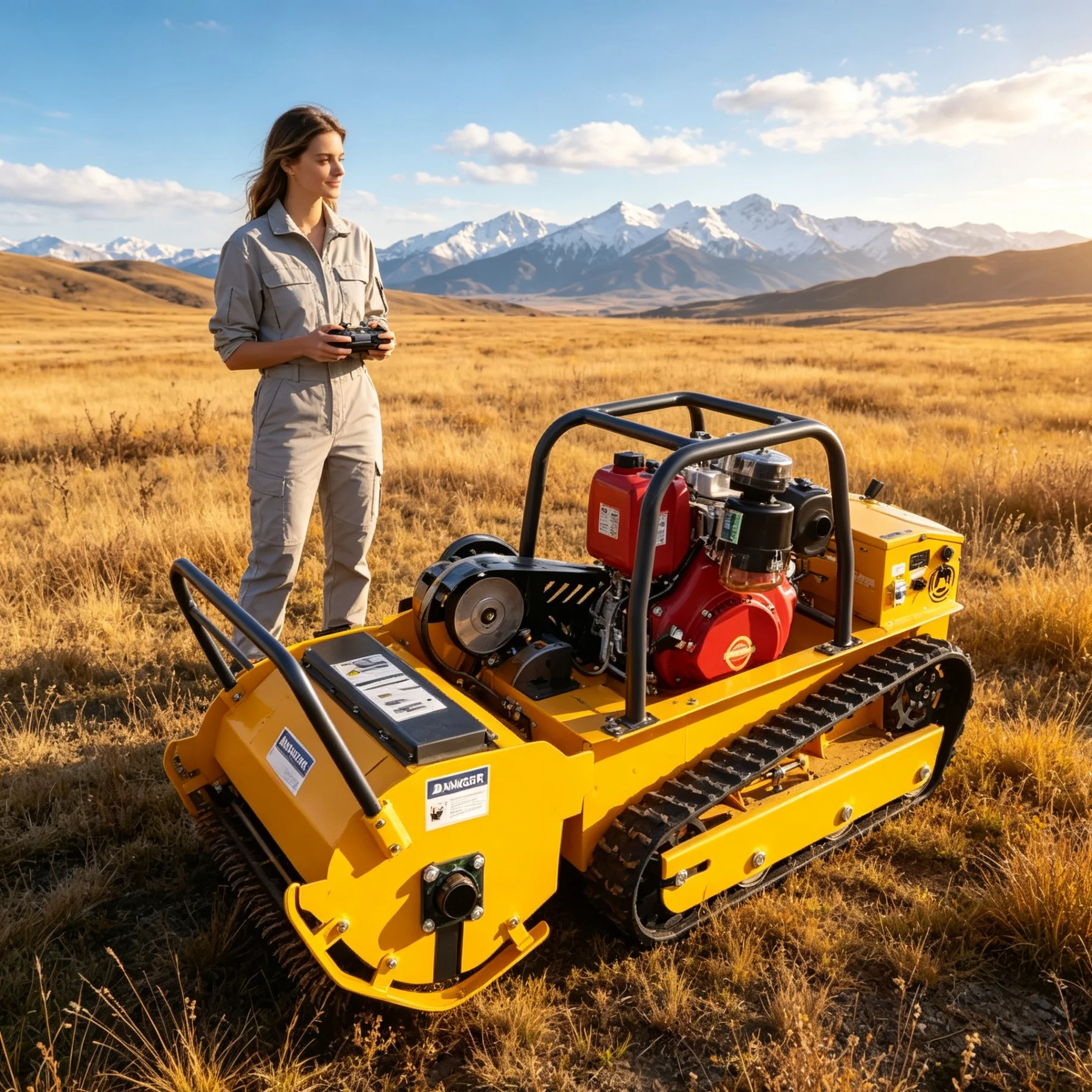 Customized for villa courtyard, Spro Series tracked self‑propelled lawn mower, 800mm/1000mm optional cutting width for neat cour