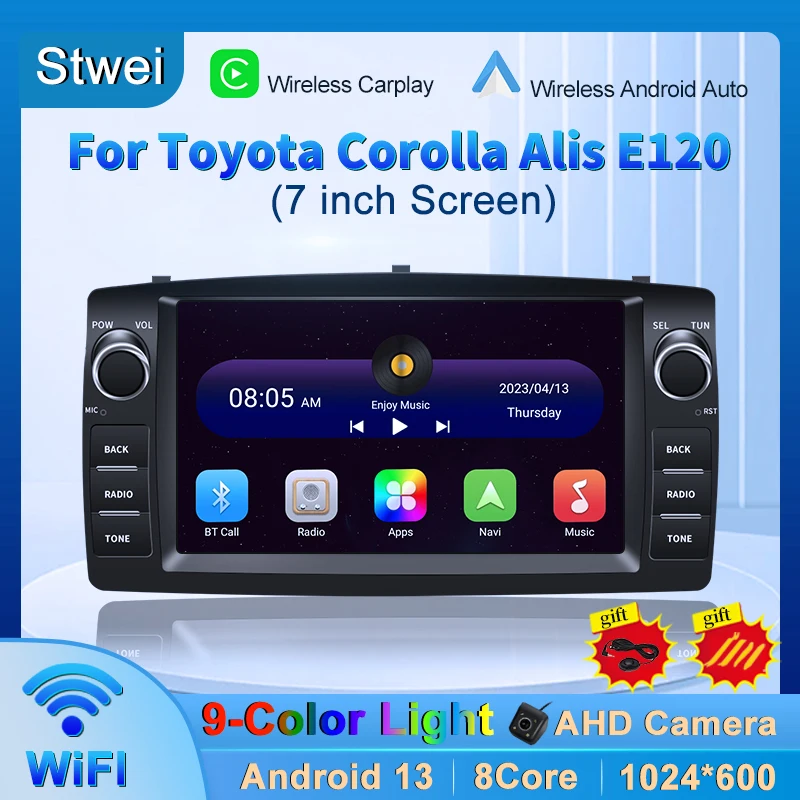 Für Toyota Corolla E120 Byd F3 Android 13 Autoradio WiFi Multimedia-Player GPS DVD Carplay Auto