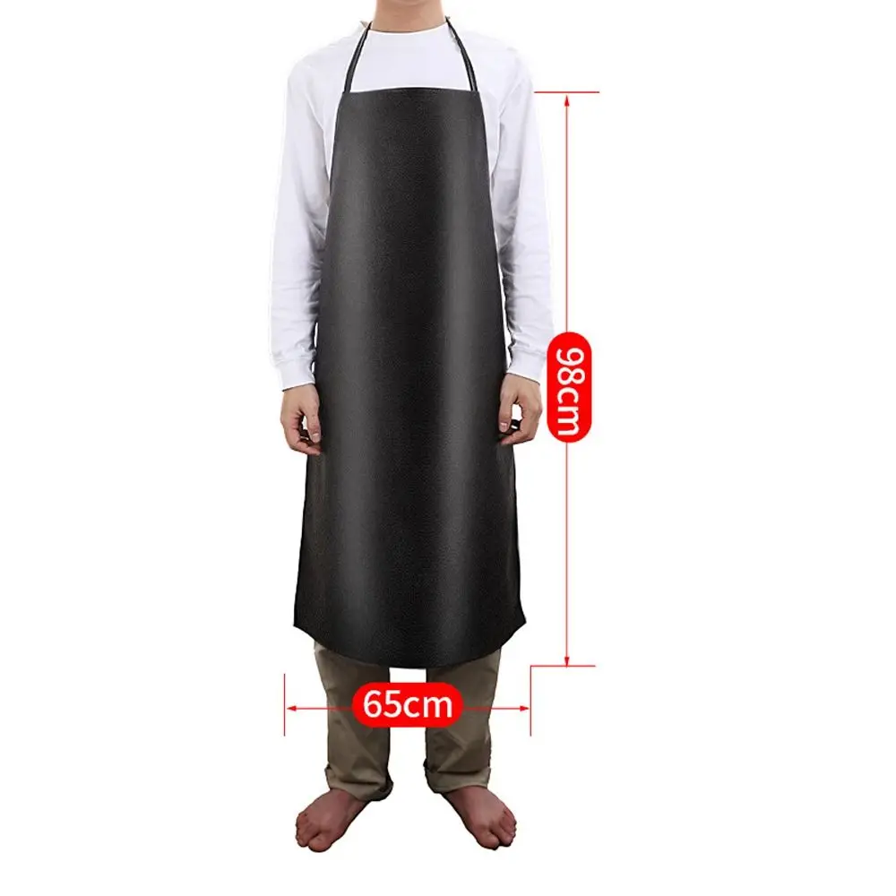 Waterproof Oil Resistant Apron New Household PU Leather Leather Apron Wear-resistant Kitchen Apron