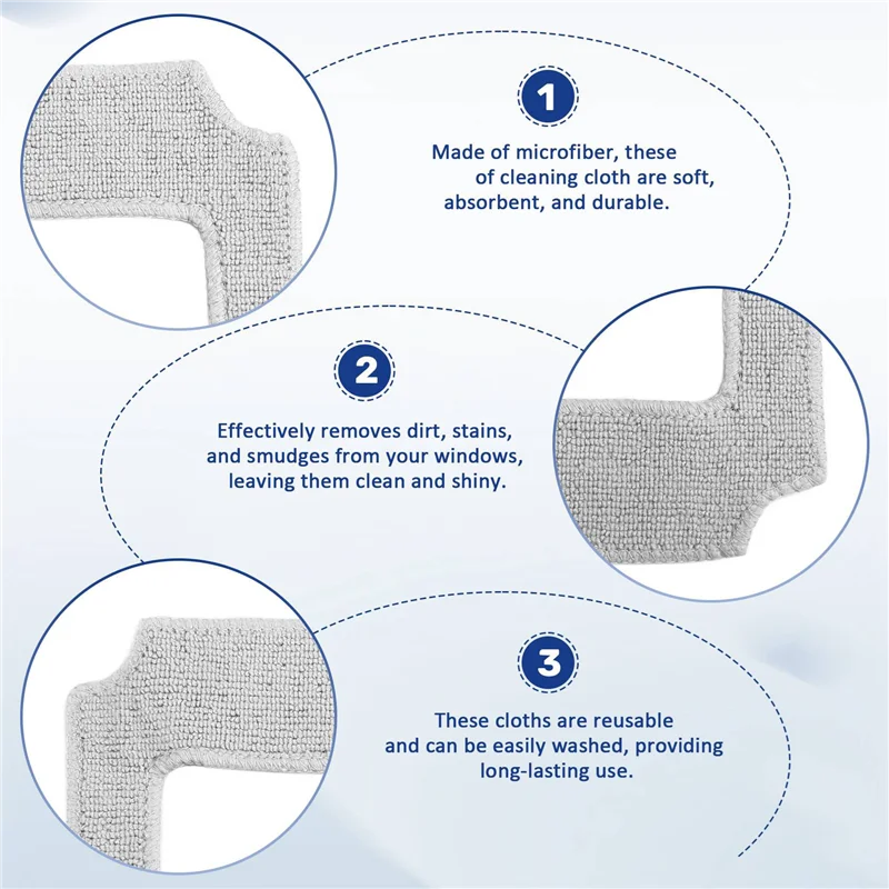 

12 шт., тряпка для робота для мытья окон, тряпка для чистки, полотенце, тряпка для чистки пыли для LIECTROUX YW910-B91B