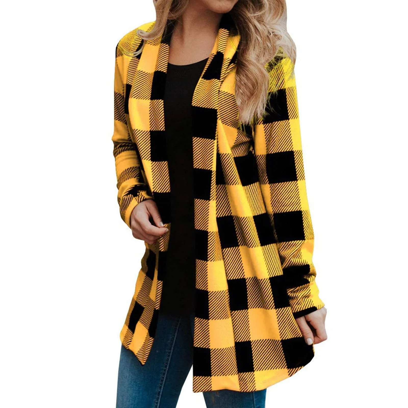 Vintage Plaid Shirt Women Winter Warm Long Cardigan Outerwear Streetwear 2024 Fashion Female Oversized Tops Cashmere Jacket Coat