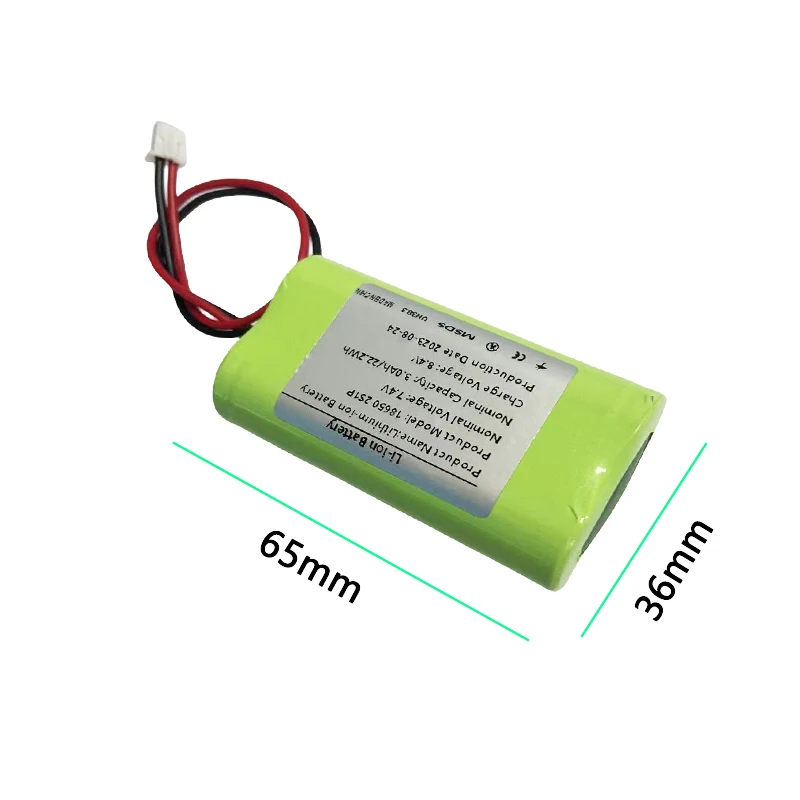 Paquete de batería de iones de litio recargable 2S1P 18650, 7,4 V, 3000mAh, adecuado para cámara eléctrica de juguete, iluminaci