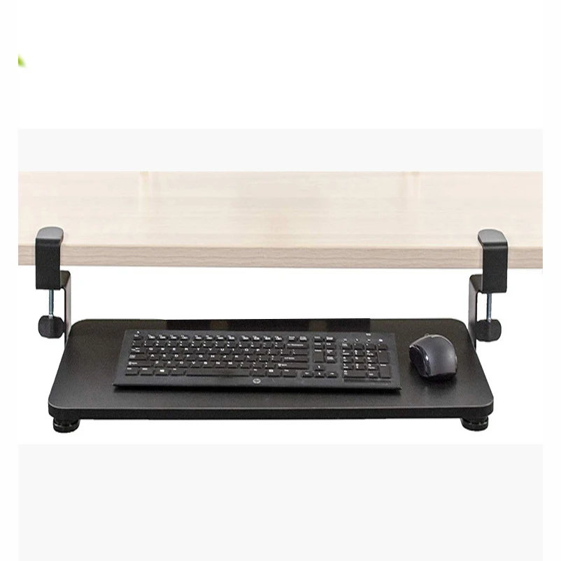 

WM-30 keyboard under desk table mount holder mouse support with Sliding rail fold retract under table 25kg metal wood