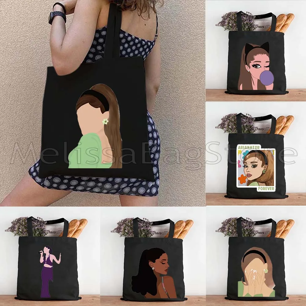 Ariana Grande Positions Music Singer Artist Poster Fan Cute Gifts Canvas Shoulder Tote Bag Shopping Shopper Casual Book Handbag