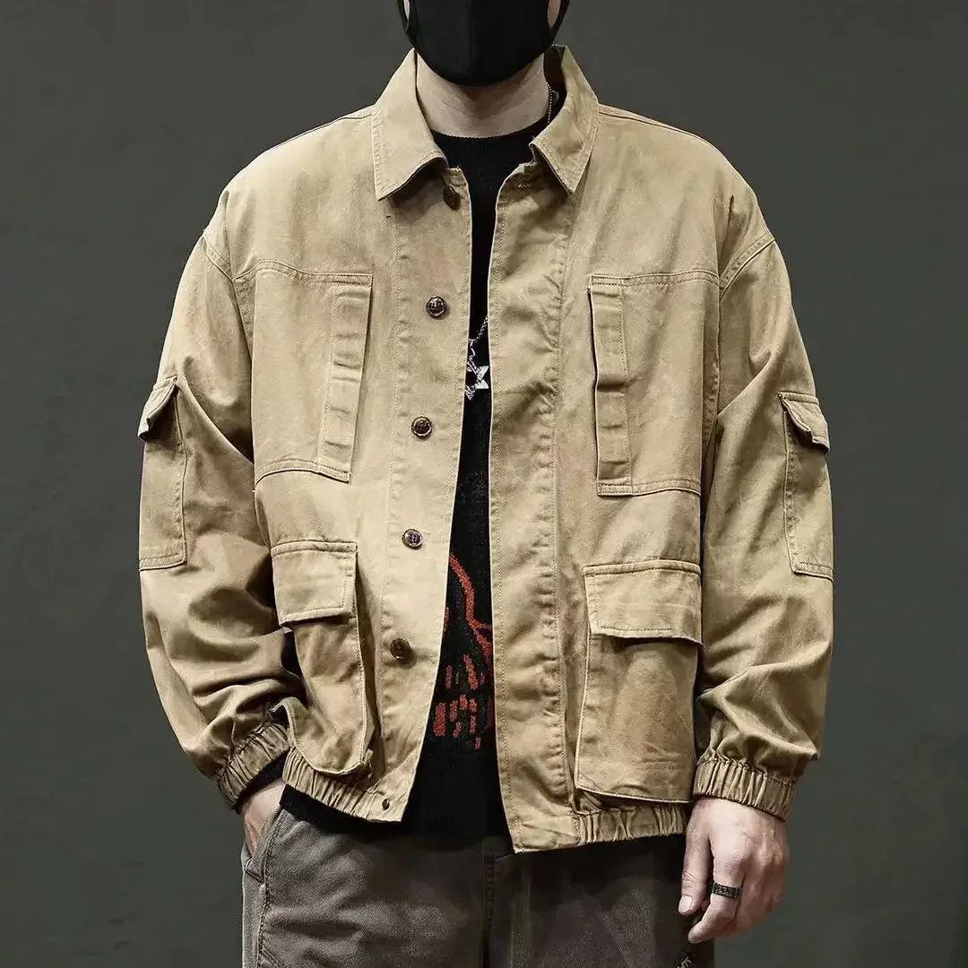 Vintage Loose New In Cowboy Coat for Men One Piece Outwear Menswear Size L Korean Popular Clothes Worn Branded Denim Jackets Man
