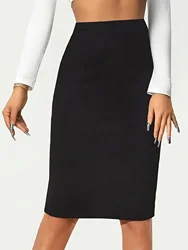 New summer and autumn 2024 plus size women's skirt with fashionable, elegant and temperament style and solid color.