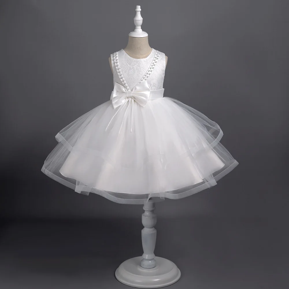 Flower Girl Princess Dress For Weddings Sleeveless Bridesmaid Costume Birthday Party Girls Elegant Dresses Kids Evening Dress