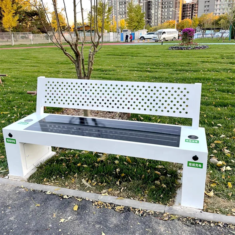 Factory Price Smart Solar Panel Bench With USB Charging Outdoor Amusement Equipment