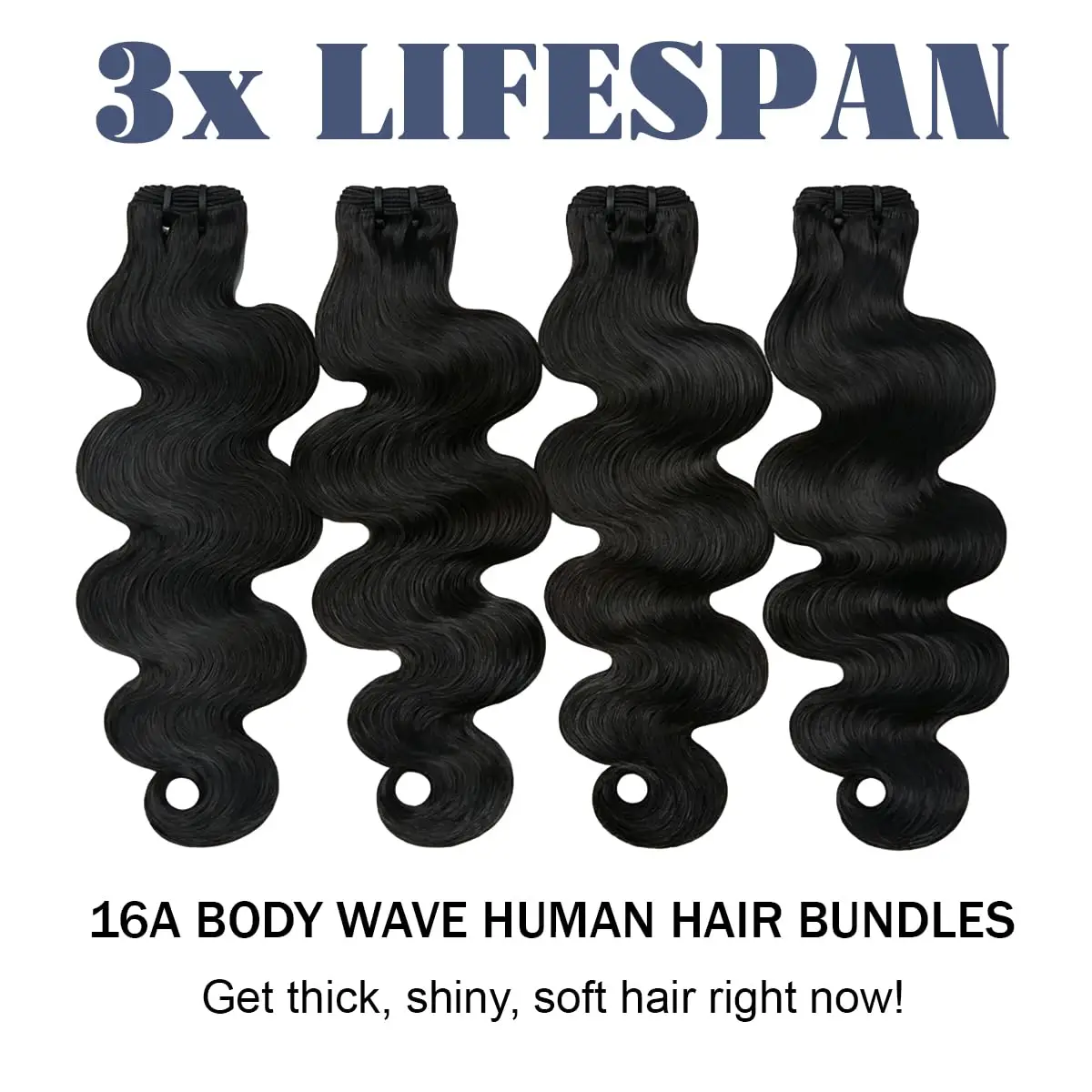 10A Super Double Drawn Body Wave Human Hair Bundles 1/3/4 Raw Human Hair Bundles Vietnamese Hair Thick Human Unprocessed Hair Extensions