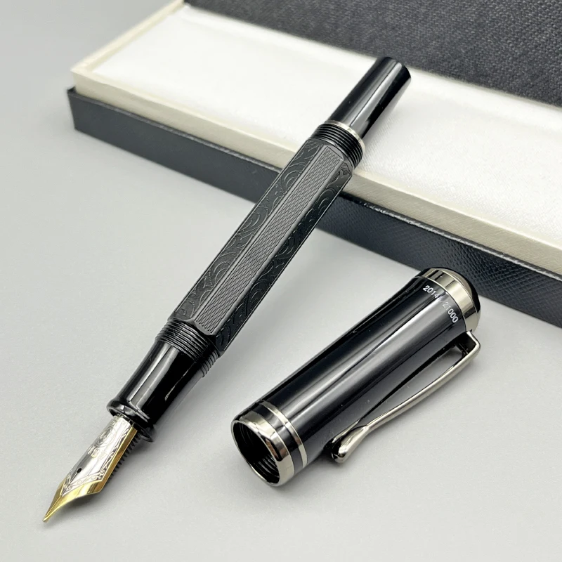 

YAMALANG MB Black Fountain & Ballpoint Pen Writer Marcel Proust Exquisite Style Carving With Serial Number