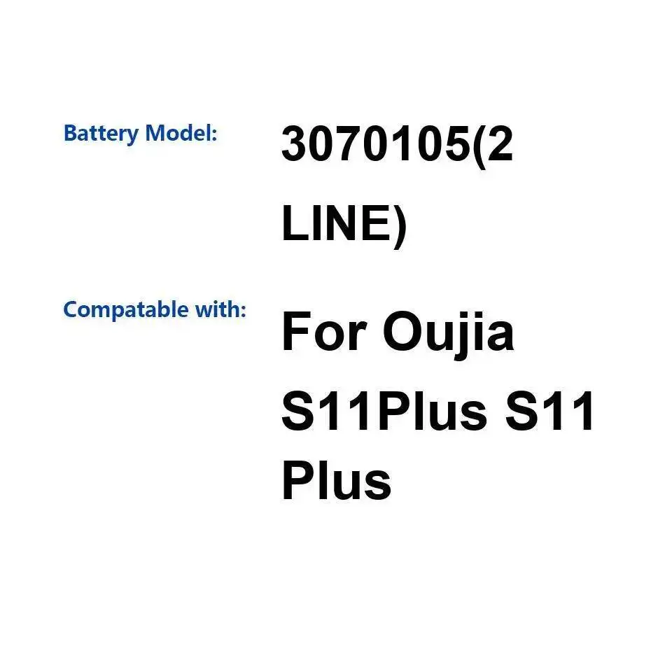 

Аккумулятор мобильного телефона для Oujia S11 Plus 3070105 2 линии 3000 мАч долговечная производительность