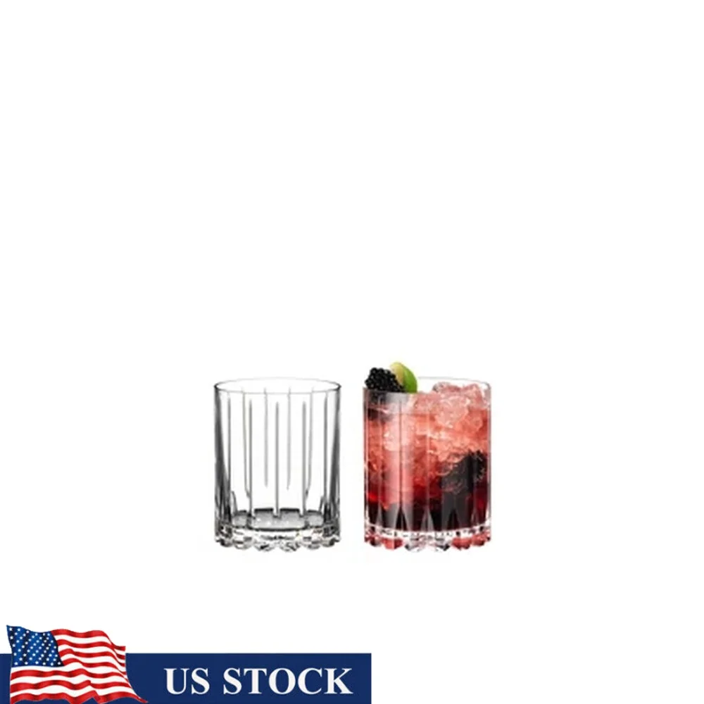 

Set of 2 Crystal Double Rocks Glasses 12.5 fl oz Perfect Cocktails Large Ice Cubes Dishwasher Safe Made in Germany