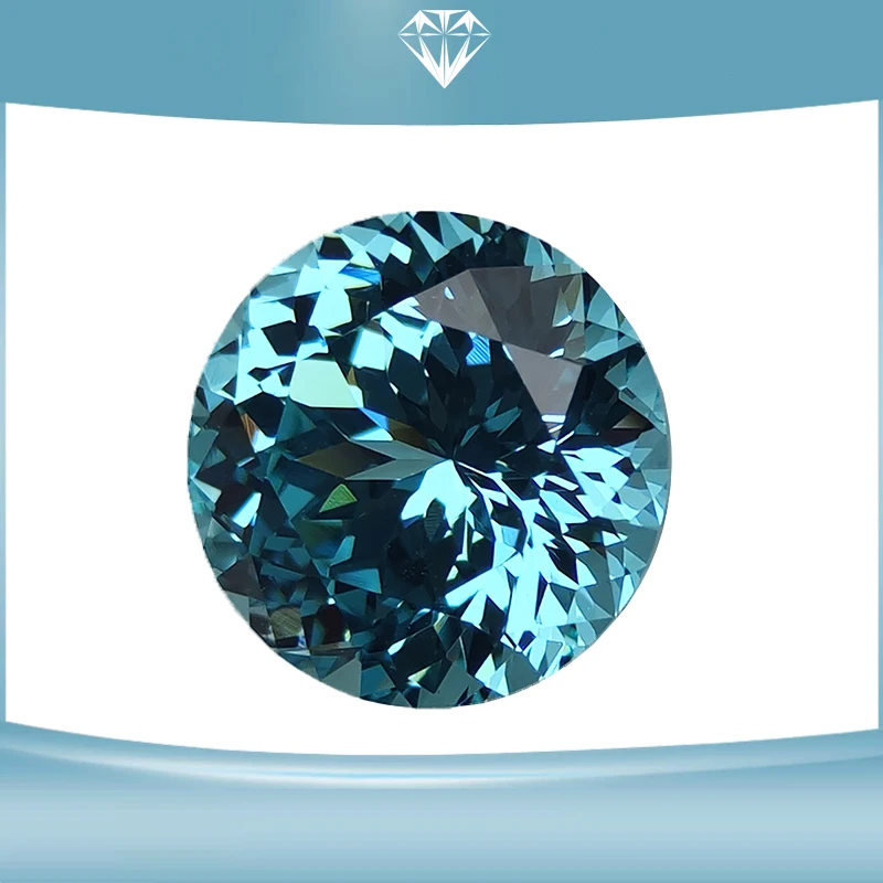 

Lab Grown 100 Faceted Cut Paraiba Round Shape Charms Gemstone Beads for Diy Jewelry Making Materials with AGL Certificate