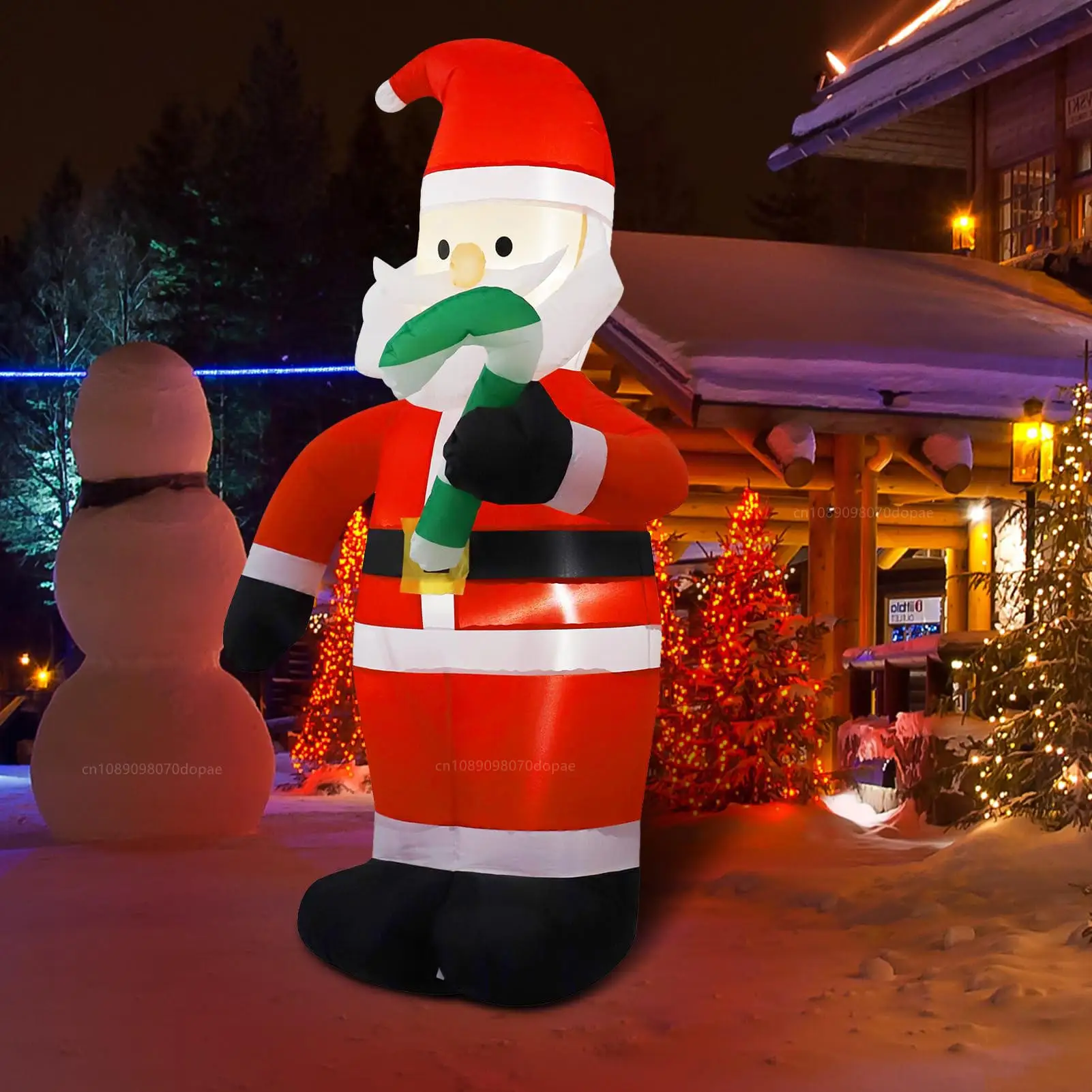 4FT عيد الميلاد نفخ سانتا عكاز صغير ديكور خارجي المدمج في أضواء LED في الهواء الطلق ساحة عطلة حفلة حديقة الحديقة ديكور الدعامة