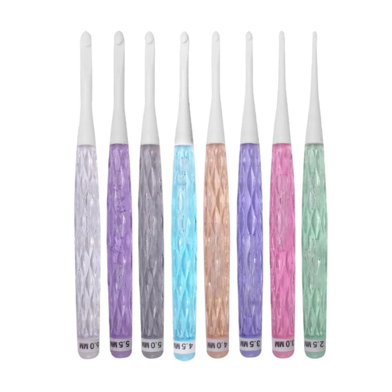 8 pezzi uncinetto per principianti 2,5 mm-6,0 mm uncinetto ergonomico manico lungo uncinetto per progetto uncinetto