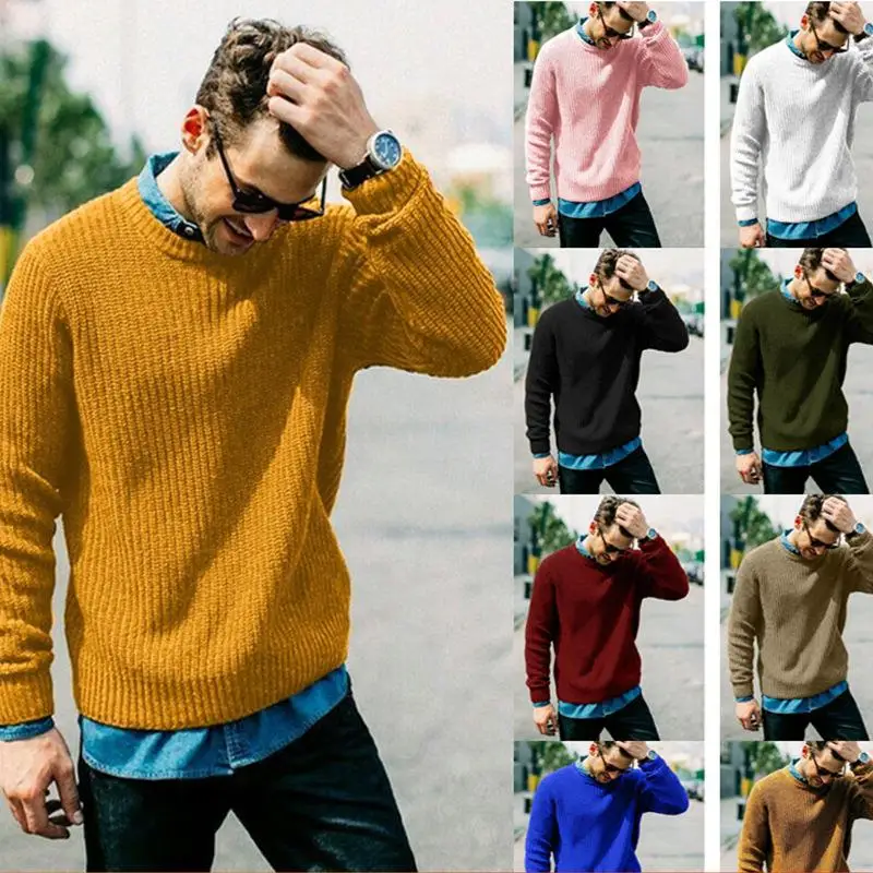 

Men's Knitted Hoodie Sweater Casual Long Sve round Ne Polyester Fiber Resistant to Deformation High Temperature Setting