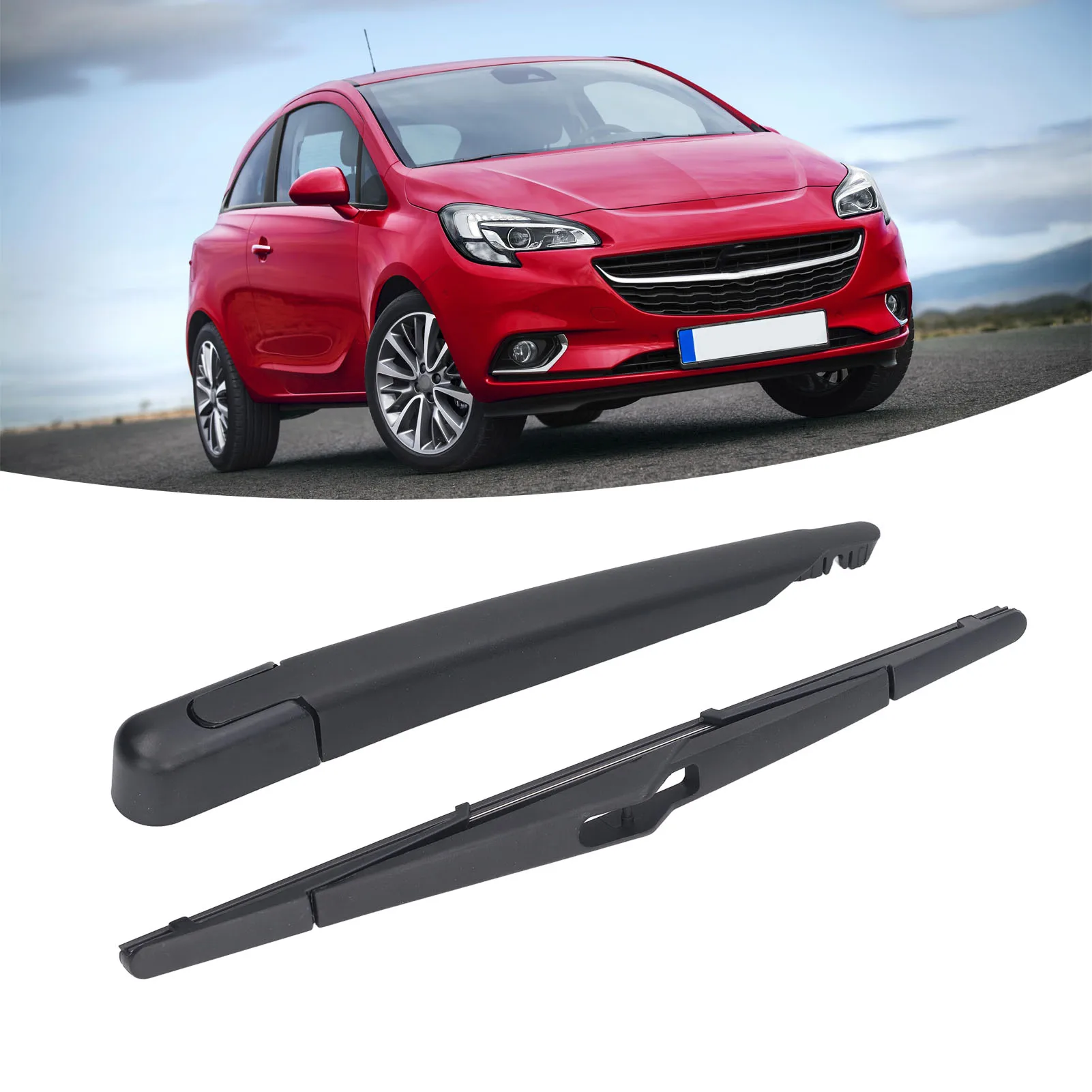 Rear Windshield Wiper Arm and Wiper Blade 1273395 Windscreen Wiper Arm Blade Replacement for Opel Astra H Corsa E‑