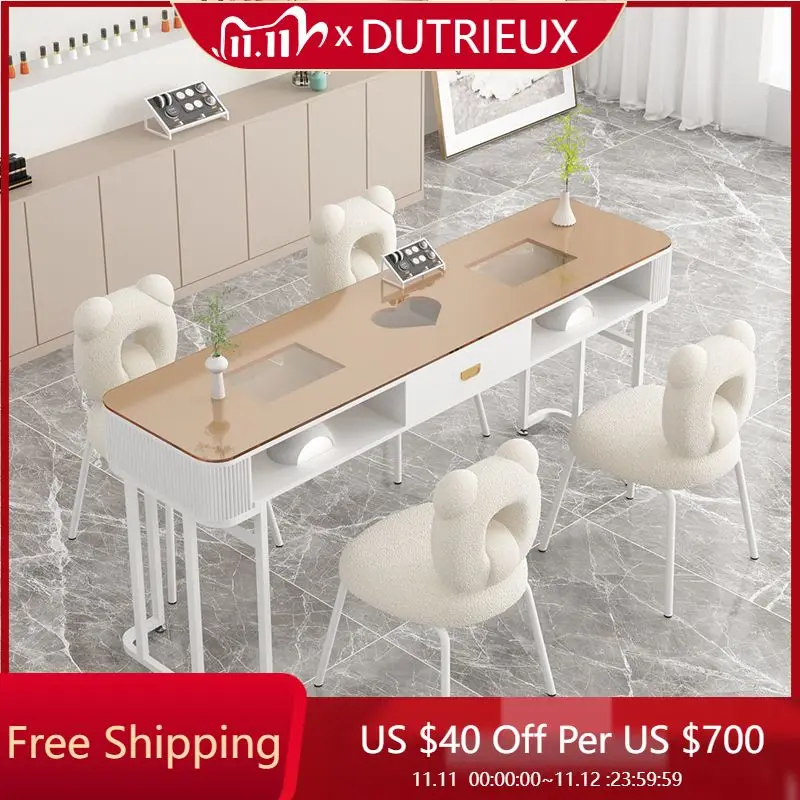 

Drawer Organizer Manicure Table Reception Reception Square Waterproof Nail Desk Cleaning Easy Clean Nageltisch Salon Furniture