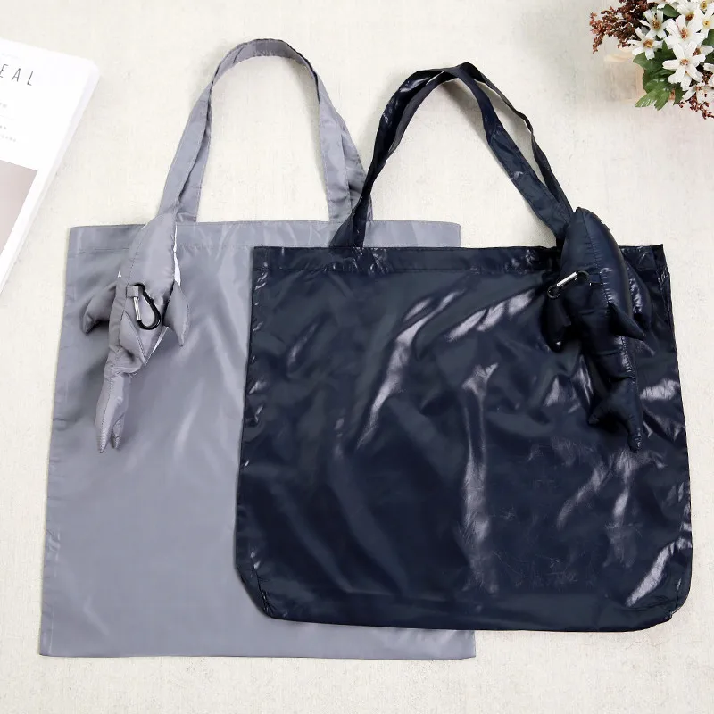 Shark bag rivestito impermeabile lucido panno lucido pieghevole Eco riutilizzabile Shopping Bags riutilizzabile Tote Pouch riciclare l\'animale