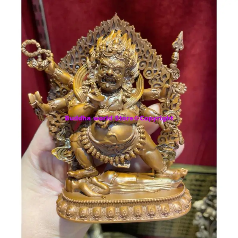 high quality six-arm Mahakala Exorcism buddha statue tibet buddhist altar supplies COPPER HOME family temple buddhist worship