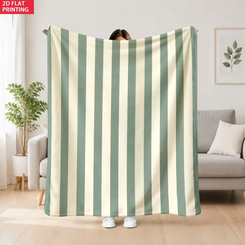 Black White Thin Vertical Striped Blanket Monochrome Linear Print Blanket Modern Ins Style Sofa Bed Minimalist Home Decor