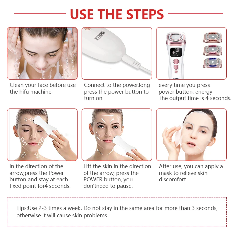 جهاز الموجات فوق الصوتية بتردد لاسلكي صغير من HIFU ، أداة تجميل الوجه الدقيقة الحالية EMS ، العناية بالبشرة لشد البشرة ، أداة مضادة للتجاعيد ، جديدة