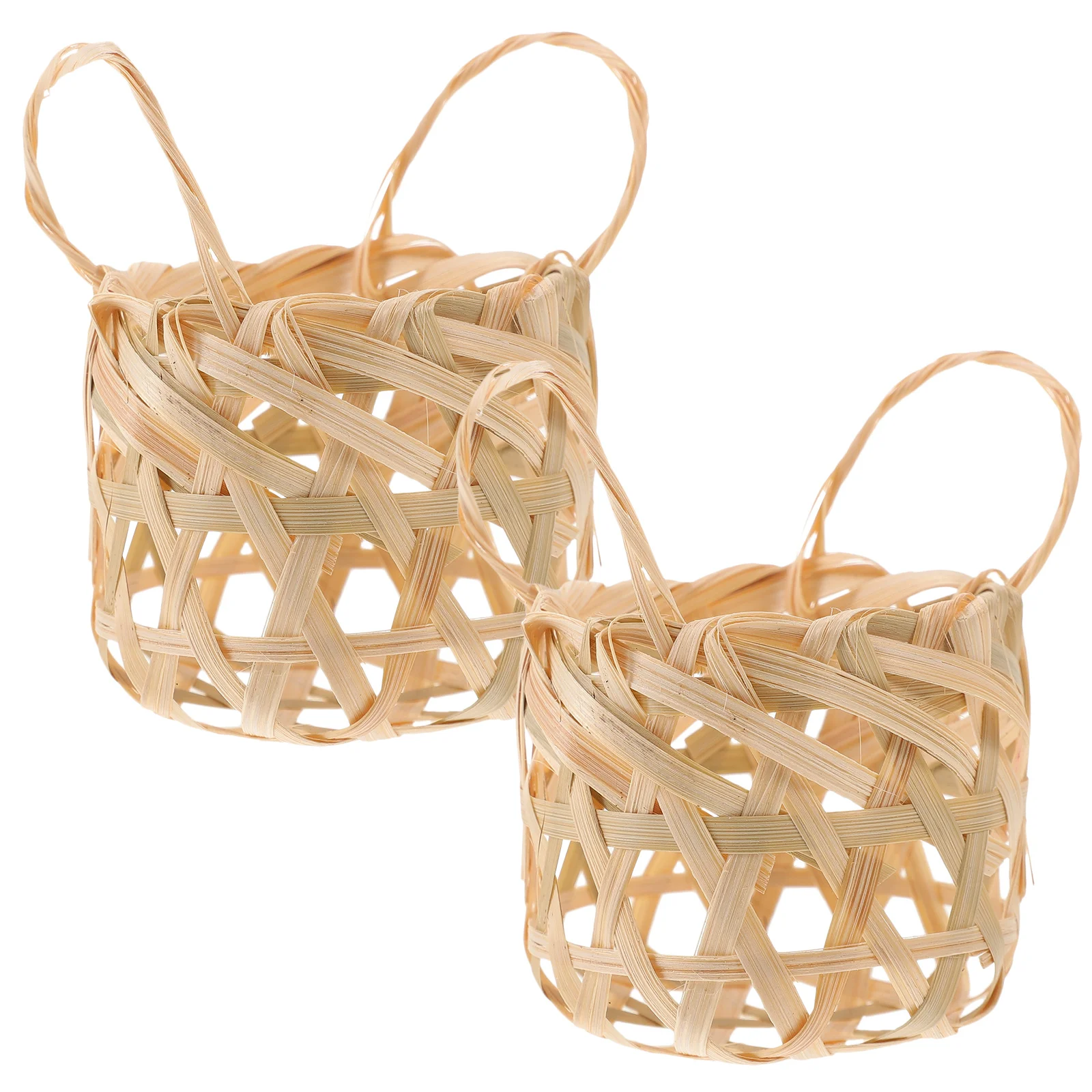 

2Pcs Bamboo Lampshade Woven Rustic Small Pendant Light Shade Ceiling Light Cover for Indoor Decor Entrance Corridor Kitchen