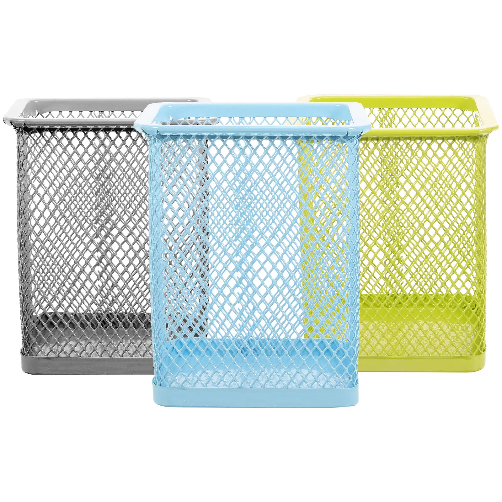 

3Pcs Desk Pen Holder Mesh Pencil Cup Metal Pen Organizer for Office Study Makeup Brush Holder Desktop Decoration