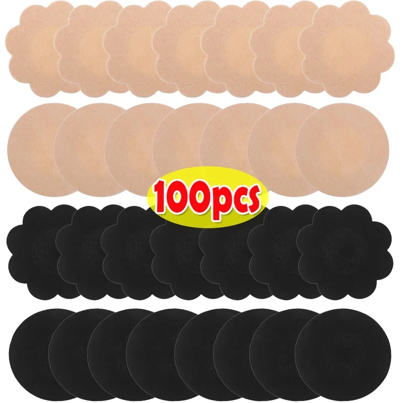 10-100Pcs Nipple Sticker Disposable Invisible Chest Sticker Non-woven Bra Breast Patch Bra-less Pasties Pad Nipple Cover Sticker