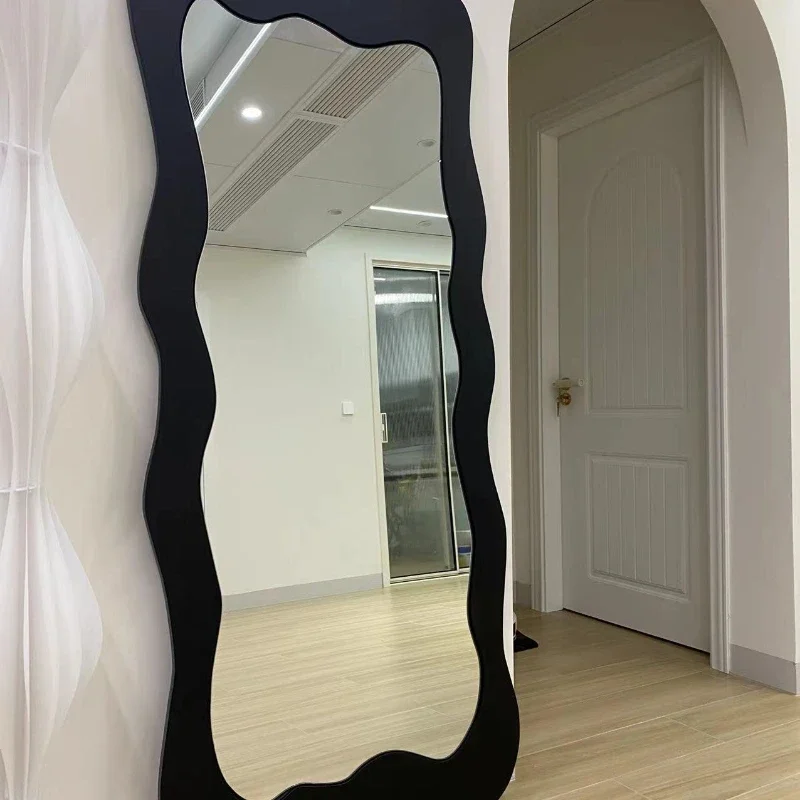 

Internet celebrity full-body special-shaped light luxury landing irregular full-length mirror ins style home fitting mirror