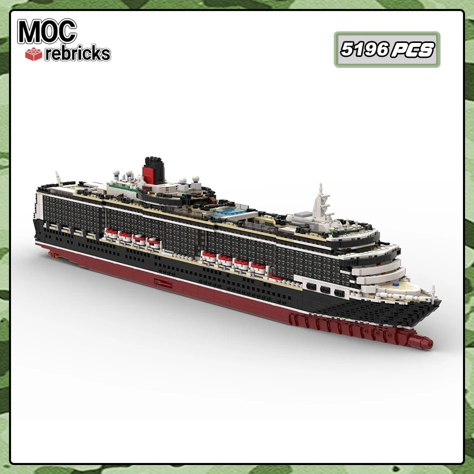 MOC-113635 Queen Victoria Classic Building Blocks Passenger Ship Model Assembly Advaned Bricks Toy Children's Collectible Gift