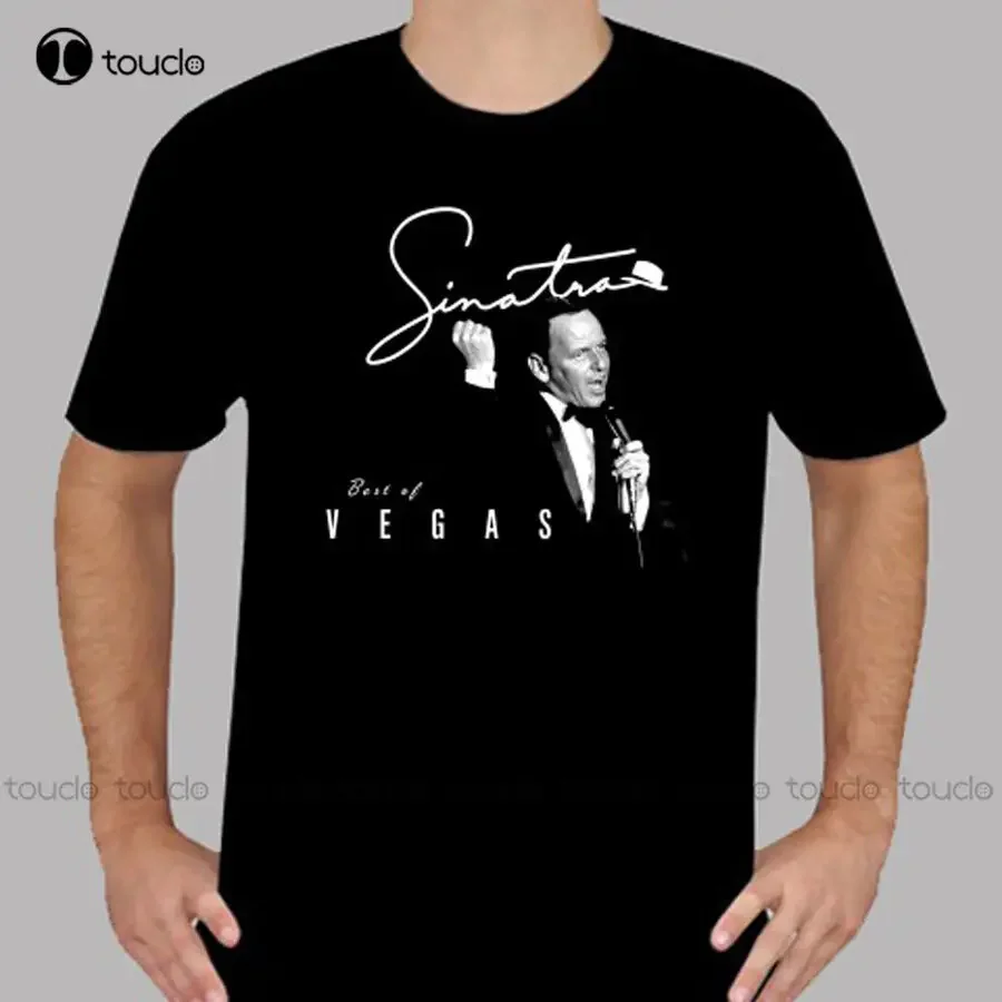 New Frank Sinatra *Vegas Classic Men'S Black T-Shirt Size S To 3Xl Gym Shirts For Men Custom Aldult Teen Unisex Xs-5Xl Cotton